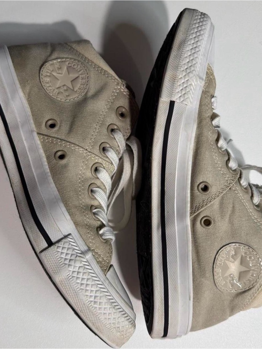 (825-11) Converse Chuck Taylor All Star Madison Mid Top Sneakers - Beige